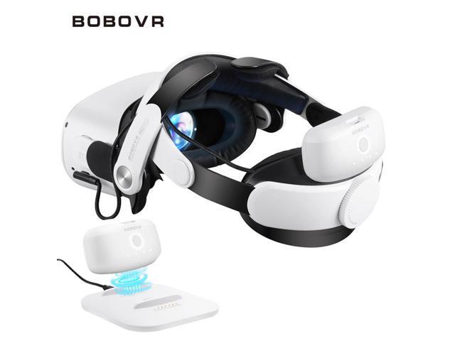 BOBOVR M2 Pro Strap with Battery For Oculus Quest 2 VR Headset Halo Strap Battery Pack C2 Carry Case F2 Fan For Quest2 Accessory White with BD2-1