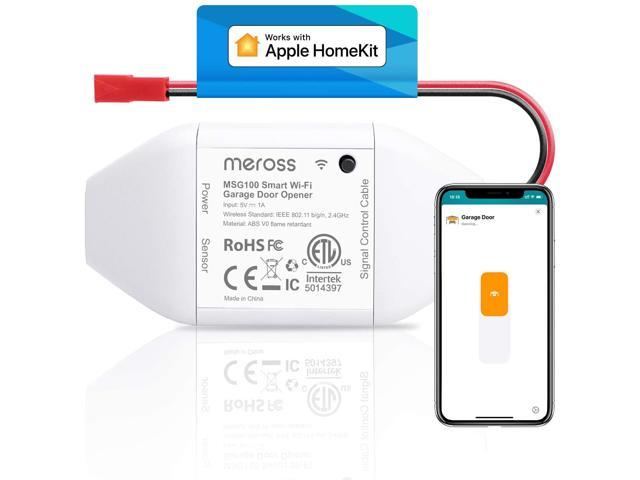 meross Smart Garage Door Opener Remote, Compatible with Apple HomeKit, Amazon Alexa, Google Assistant, SmartThings, Multiple Notification Modes, No Hub Needed