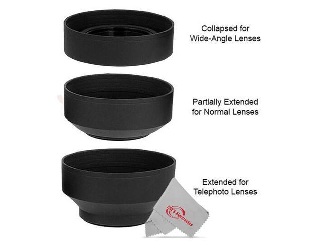 58MM Tulip Shaped & Soft Collapsible Lens Hood UV Filter Lens Protector Kit 