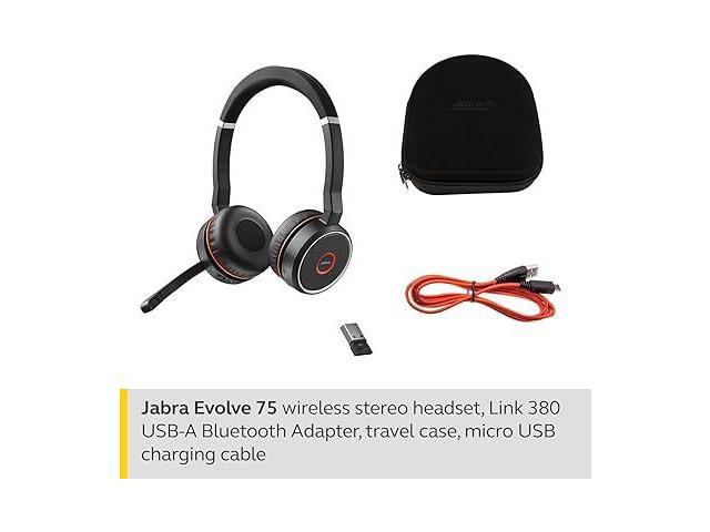 Refurbished: Jabra Evolve 75 MS Wireless Headset, Stereo Includes