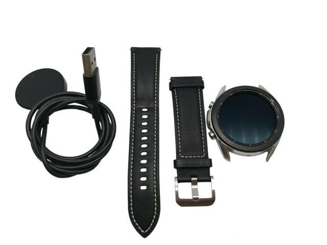 Refurbished Samsung Galaxy Watch3 Sm R840 Silver Gps Stainless Steel 45mm Black Leather Band Newegg Com