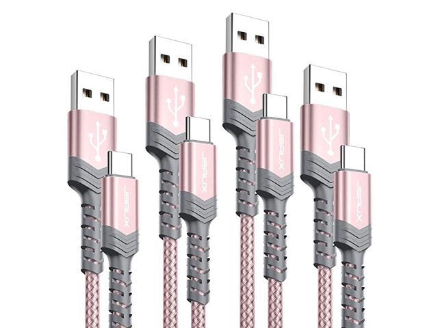 USB Type C Cable 4Pack10ft+66ft+33ft+1ft USBC to USB A Fast Charger Nylon Braided Cord Compatible with Samsung Galaxy S10 S9 S8 Plus Note 10 9 8Moto ZLG V20 G6 G5Switch and MorePink