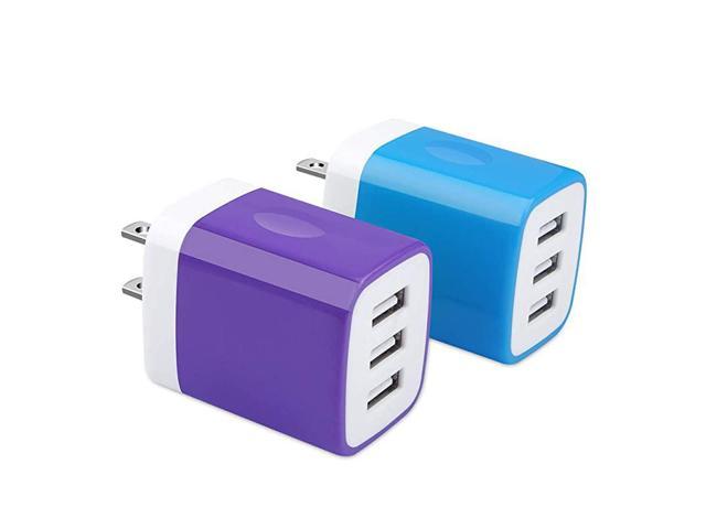 USB Charger Plug  2Pack 31A 3Multi Port USB Wall Charger Brick Adapter Charging Block Cube Charger Box Compatible iPhone 11 ProXS MaxX876S Plus iPad Samsung Galaxy S20 FE 5G S10e S9 S8