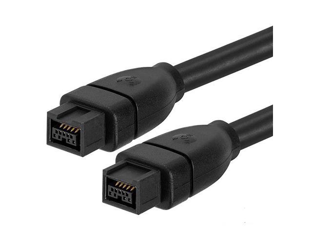 Balck 9 Pin to 6 Pin Male to Male 1.8M Premium Firewire Cable 800 IEEE1394B 6Ft