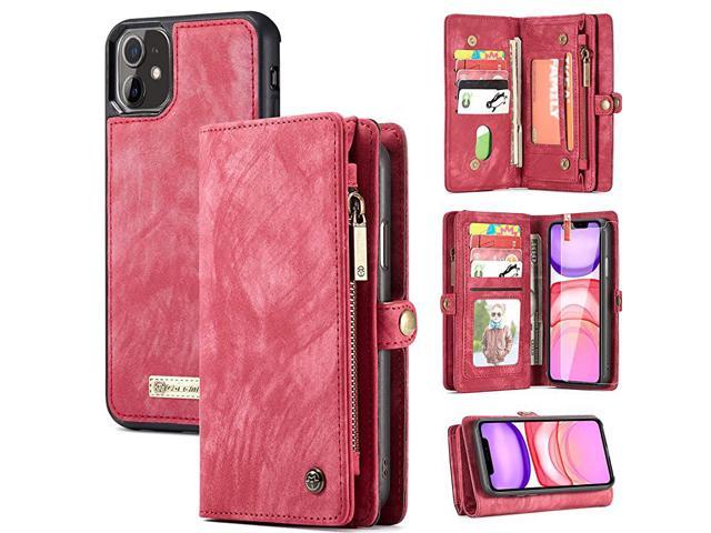 Leather Cover Compatible with iPhone 11 red Wallet Case for iPhone 11 