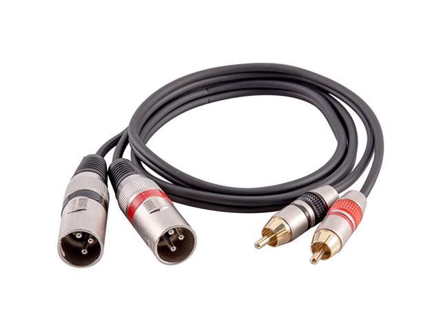 3 Foot XLR Dual Male Patch Cable2XLRM to 2RCA Audio Cord SAXFRM2X3