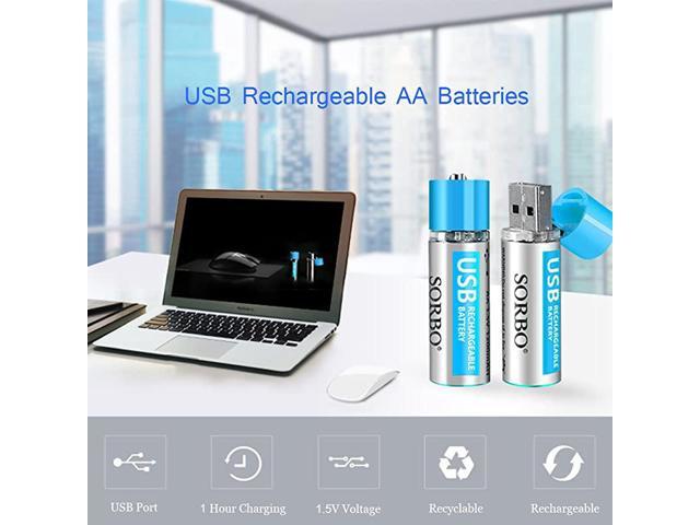 AA Batteries - USB Rechargeable Double A Lithium Batteries - Li-ion Battery  Cell - 1.5V / 1200mAH (4-Pack) - Not NI-MH/NI-CD/Alkaline Batteries -  ECO-Friendly and Recyclable - No Memory Effect : Buy