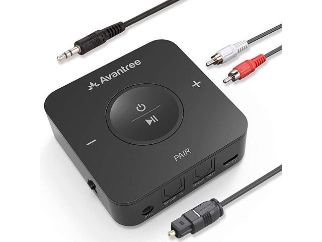 AptX Low Latency for Both TX and RX, Pair with 2 Devices Simultaneously Digital Optical TOSLINK and 3.5mm Wireless Audio Adapter TROND TV Bluetooth Transmitter and Receiver