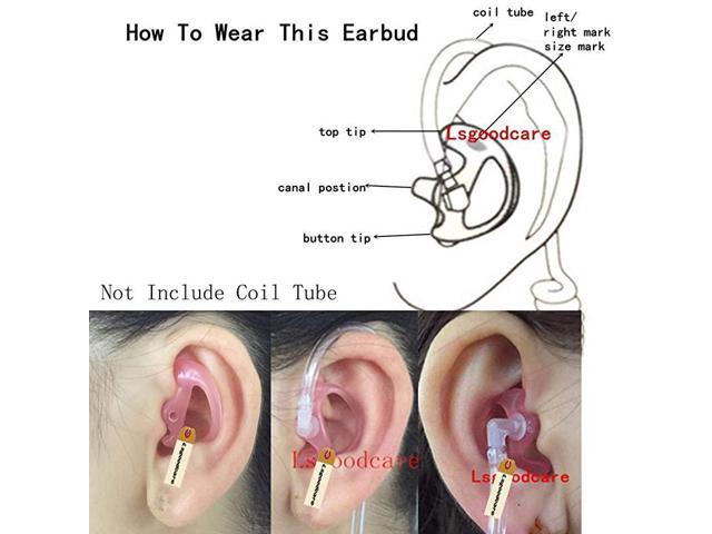 Earmold for Left Ear Ear Mold for Two Way Radio Acoustic Tube Earpiece/Coil Tube Headset Compatible for Motorola Vertex Kenwood Baofeng Earpieces Silicone Earmould Insert Medium Size 6 Pack 