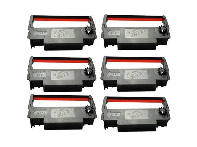 30 34 38 Ink Ribbon Cartridge Black and Red Compatible Epson TM 200 TMU 220 TMU230 Printers 6 Pack