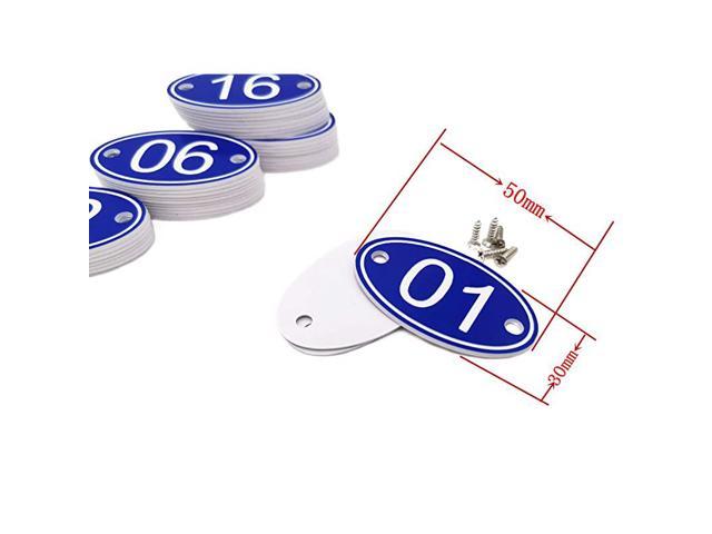 Pubs Restaurants Clubs ABS Engraved 30mm x 50mm Oval Table Numbers 51-100 51 to 100 Black 