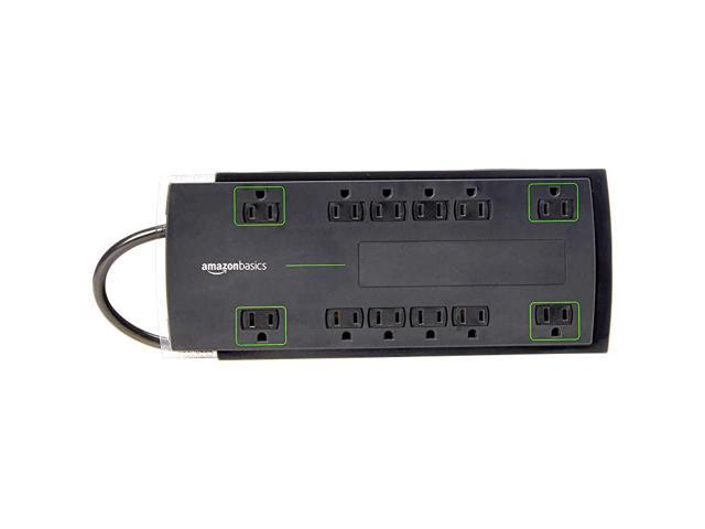 Basics 12-Outlet Power Strip Surge Protector | 4,320 Joule, 8-Foot Cord