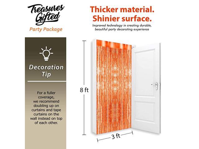 Metallic Orange Foil Fringe Curtains 3 Ft x 8 Ft Pack of 2 Photo Booth Backdrops Engagement Bachelorette Shower Birthday Casino Theme Disco Graduation Thanksgiving Halloween Party Decorations Metallic Orange Foil Fringe Curtains 3 Ft x 8 Ft Pack of 2 Photo Booth Backdrops Engagement Bachelorette Shower Birthday Casino Theme Disco Graduation Thanksgiving Halloween Party Decorations