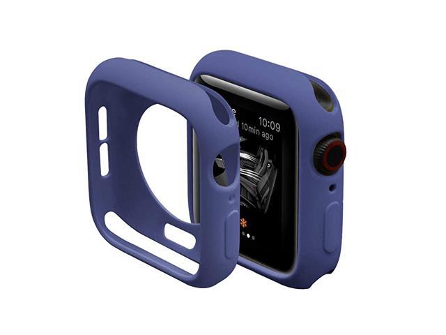Ultra Thin Soft TPU Shockproof Built in Bumper Protector for iWatch Case Series SE 654 Blue 44mm