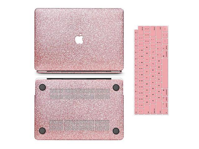 Sparkly PU Leather Protective Laptop Hard Shell Case with Keyboard Cover Shining Gold Anban Compatible with MacBook Air 13 inch Case Model A1466 A1369 Release 2010-2017 