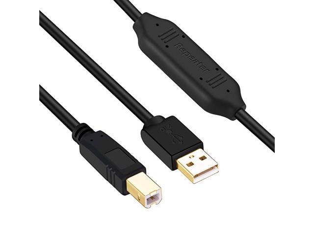 Printer Cable  USB Printer Cable Cord Type AMale to BMale Printer USB Cable for PrinterScannerGoldPlated Active Repeater 60ft