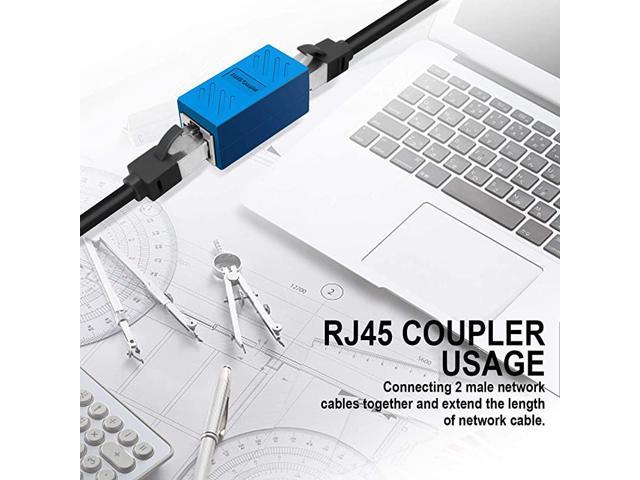 Cat6 Inline Couplerin Ethernet Cable Extender Female to Female 6 Pack Blue for Cat7/Cat6/Cat5/Cat5e Ethernet Extension Cable Network Coupler Cat5 Connectors 