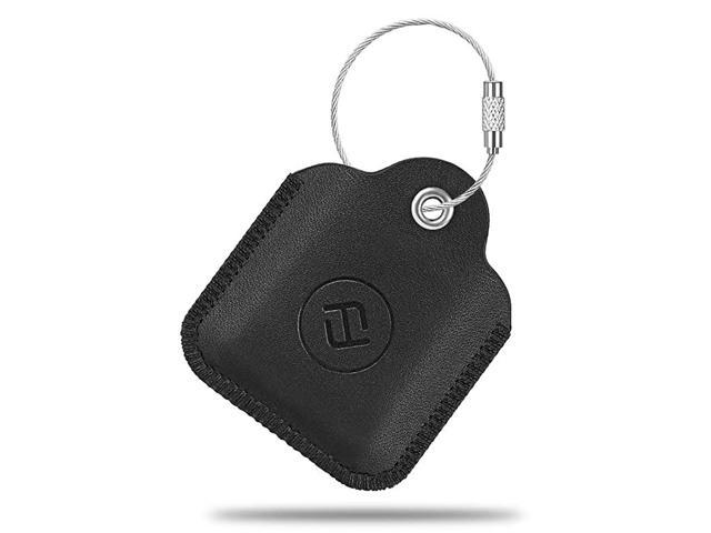Genuine Leather Case for Tile MateTile ProTile SportTile StyleCube Pro Key Finder Phone Finder AntiScratch Protective Skin Cover with Keychain Black