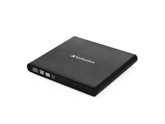 External CD DVD Writer Compact Slimline USB Powered Mac PC Compatible Black