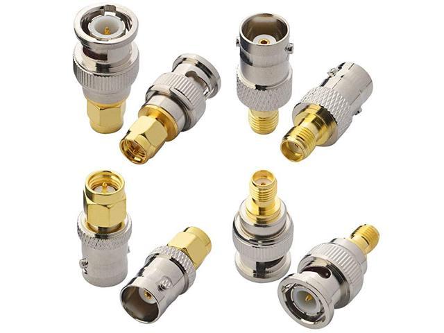 To Bnc Kits 2 Set Rf Coaxial Adapter Male Female Coax Connector 8 Pieces 7069