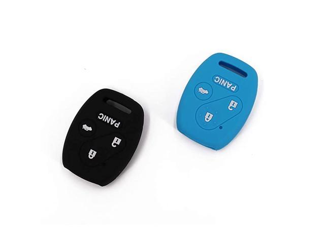 WERFDSR Sillicone key fob Skin key Cover Keyless Entry Remote Case Protector Shell for Honda Accord Civic CRV EX SE Element Pilot 4 button smart remote black 