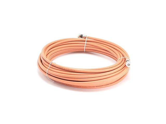 Orange Outdoor Connectors - 100 Feet Direct Burial Coaxial Cable- Proudly Made in The USA RG6 Coax Cable Rubber Boot - Designed for Waterproof and to Be Burried 