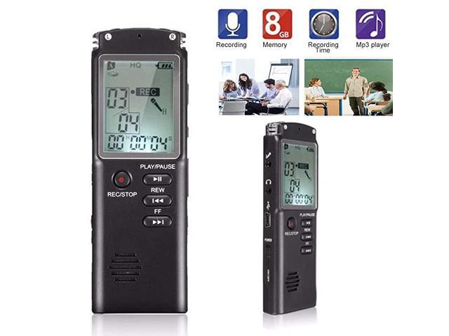 obvious a cup of order 8GB Voice Recorder USB Rechargeable Dictaphone LCD Recorder with Speaker  Multifunctional Digital Audio and MP3 Music Player (Black) - Newegg.com