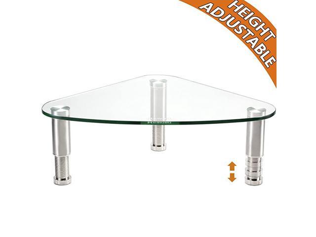 Glass Computer Monitor Riser Triangle Desktop Universal Corner Stand ...