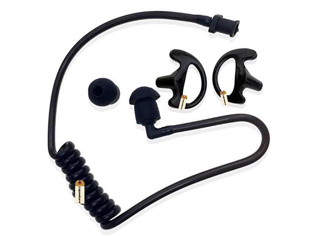 Black Replacement Large Earmold Earbud Left Side Two-Way Radio Audio 2 Pack 