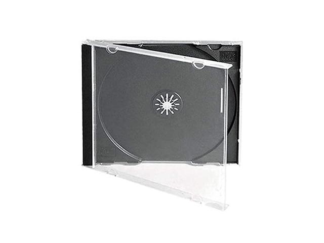 100 Pack. Maxtek Ultra Thin 5.2mm Slim Clear CD Jewel Case with Built In Frost Clear Tray 