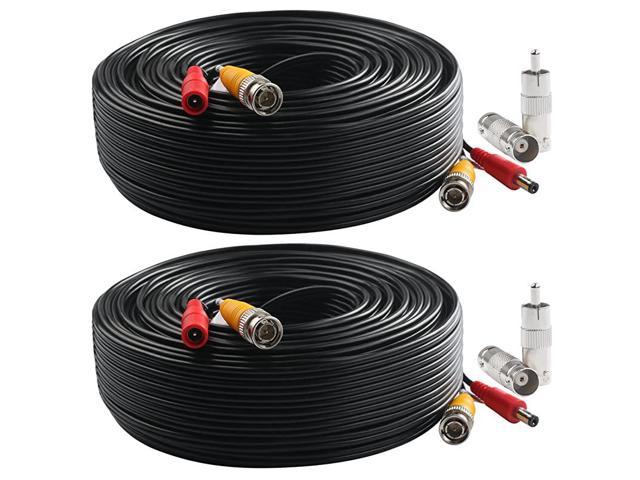 BNC Female and BNC to RCA SHD 4Pack 200Feet BNC Vedio Power Cable Pre-Made Al-in-One Camera Video BNC Cable Wire Cord for Surveillance CCTV Security System with Connectors 