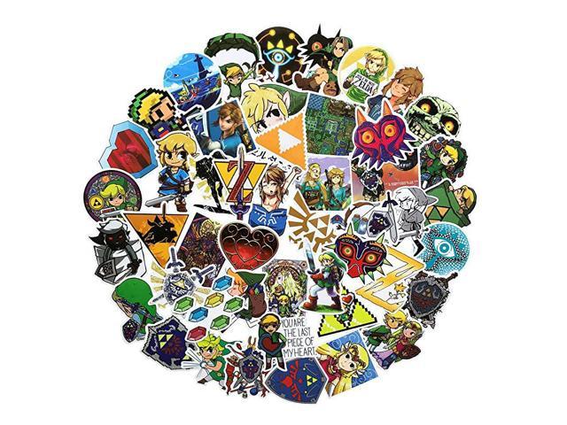 47PCS The Legend of Zelda Ocarina of Time Stickers Game Stickers Laptop Computer Bedroom Wardrobe Car Skateboard Motorcycle Bicycle Mobile Phone Luggage Guitar DIY Decal The Legend of Zelda 47 