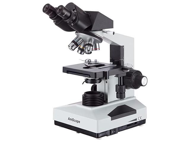 Abbe Condenser Double-Layer Mechanical Stage Trinocular Microscope Compound 40X-1600X LED Illumination 