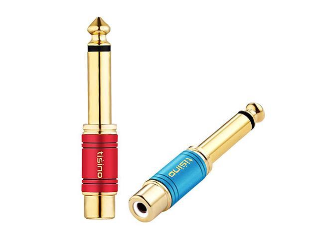 Rca To 14 Adapter Gold Plated Pure Copper Rca Female To Quarter Inch Jack Ts Mono Adapter Audio 