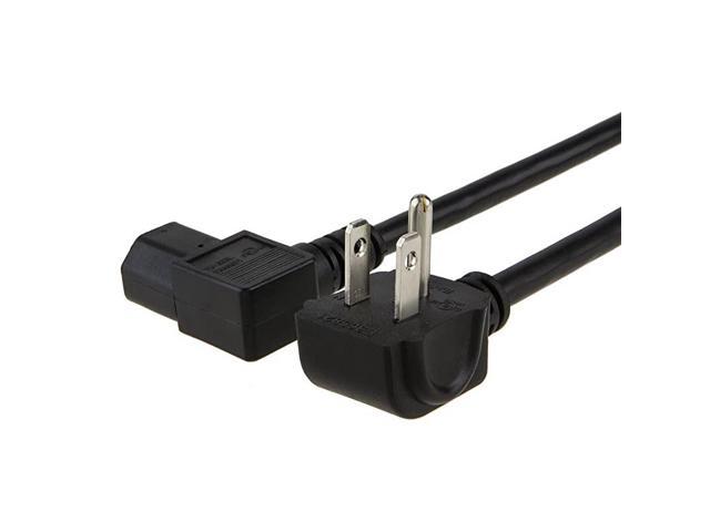 6 Feet 18 AWG Universal Power Cord for NEMA 515P Angle Type to IEC320 C13 Angle Type Cable 18M Black