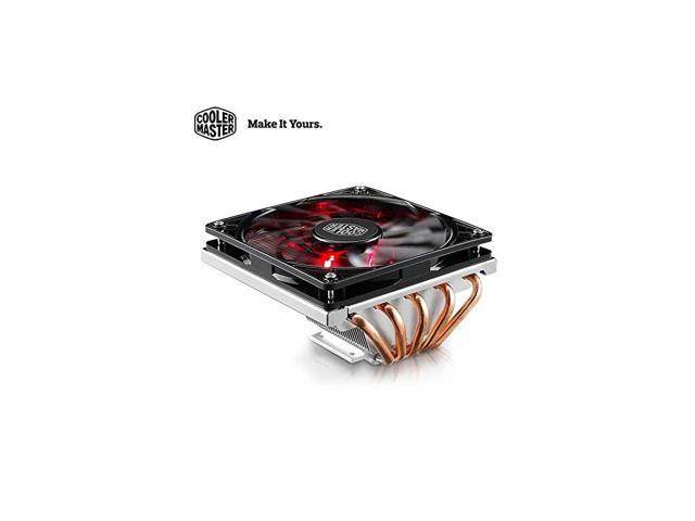Master GeminII M5 LED 2U Low Profile CPU with 5 Direct Contact Heatpipes XtraFlo 120 Slim Fire Red LED PWM Cooling Fan for Intel AMD RRT52016PK GeminII M5