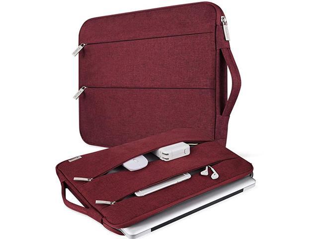 11 11.6 12 Inch Laptop Sleeve Case with Pockets,Slim Computer Cover Bag Compatible with MacBook Air 11" 12",Surface Pro 7 6,Samsung Chromebook 3 4,Surface Laptop Go 12.4,Red