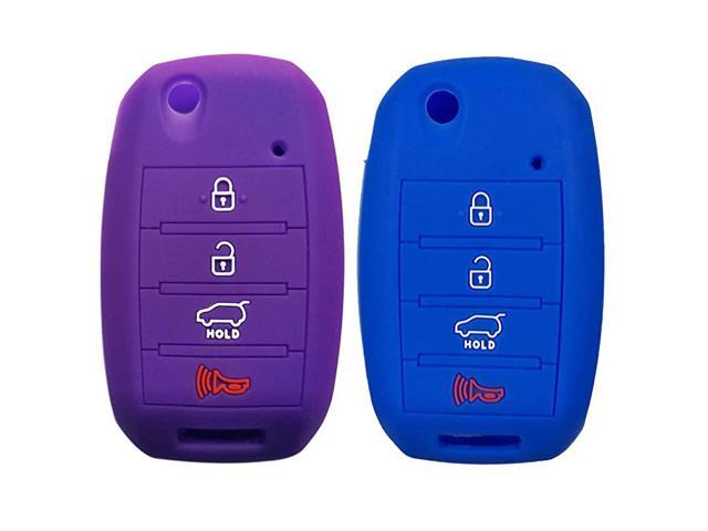New Purple Silicone Remote Key Cover Holder Key Case Skin for HYUNDAI 4 Buttons 