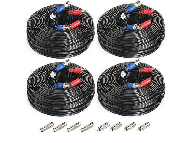 SHD 2Pack 200Feet BNC Vedio Power Cable Pre-Made Al-in-One Camera Video BNC Cable Wire Cord for Surveillance CCTV Security System with Connectors BNC Female and BNC to RCA 