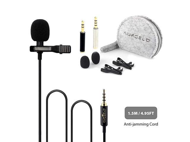 Professional Best Small Mini Lavalier Lapel Omnidirectional Condenser Microphone for Apple iPhone Android Windows Smartphones Clip On Interview Video Voice Podcast Noise Cancelling Mic Blogger Vlogger