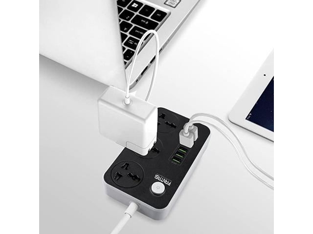 Strip with USB Ports Long Cord Universal Socket 3 Outlets ...