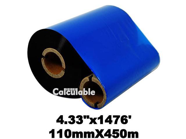 Calculable 4.33 x1476 Barcode Printing Resin Enhanced Wax Ribbon for Zebra Tec Datamax Intermec Citizen Printer Thermal Transfer Ribbon Ink Outside Barcode Ribbons for Label 110mmx450m Tag