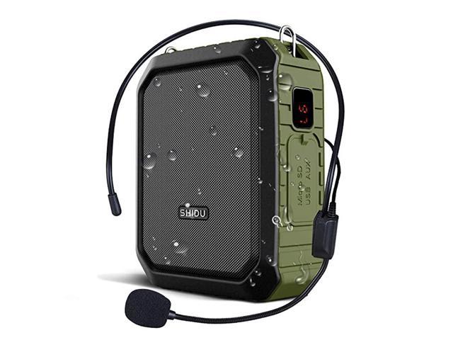 Portable Voice Amplifier 18W,SHIDU Mini with Wired Microphone Headset Rechargeab 