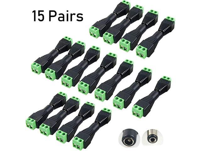 5 Pair Male Female 2.1x5.5mm DC Power Plug Jack Adapter Connector for CCTV 