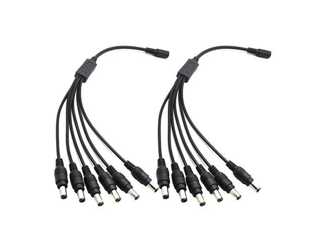 10X 12V DC Power Pigtail Male 5.5*2.1mm Cable Plug Wire For CCTV Security  xe 