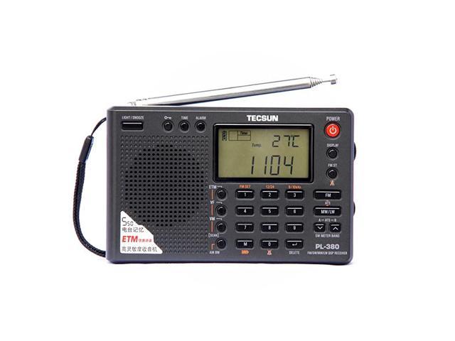 PL380 DSP FM Stereo MW SW LW World Band PLL Radio Receiver LCD Display ETM Function Added