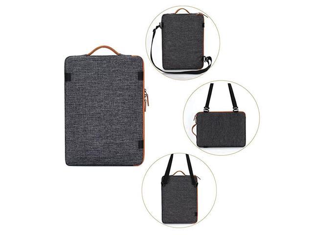 DOMISO 17 Inch Waterproof Laptop Sleeve Canvas with USB Charging Port Headphone Hole Portable Carrying Pouch for 17-17.3 Notebook/Dell/Lenovo/Acer/HP/MSI/ASUS Dark Grey