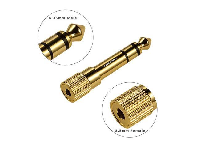 Stereo Audio Adapter Goldplated Pure Copper 635mm 14 Inch Male To 35mm 18 Inch Female Headphone 
