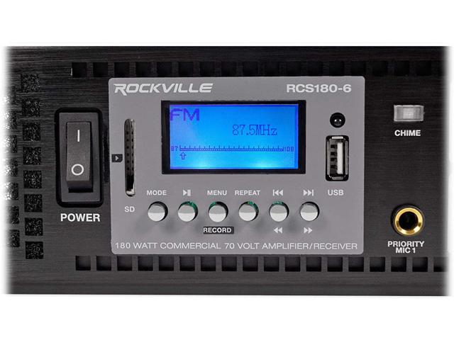Rockville 6-Zone Amp+16 White 6" Ceiling Speakers for Restaurant/Bar/Cafe/Office 