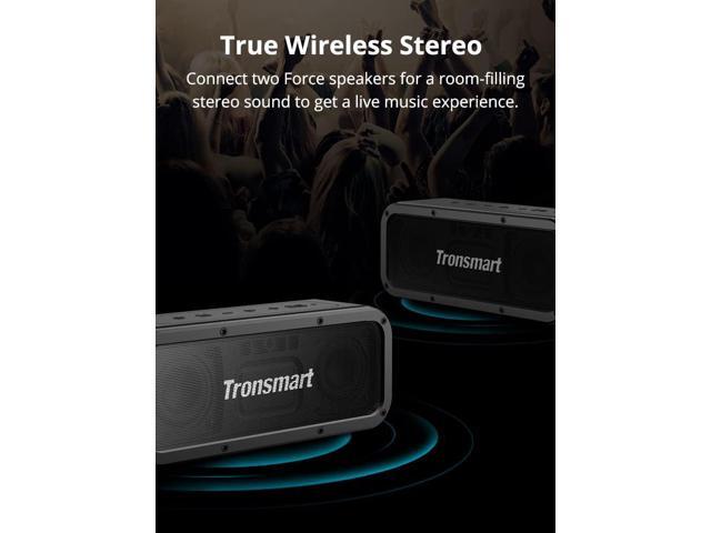 Tronsmart Force Portable Bluetooth Speakers, IPX7 Waterproof Speakers with  40W Stero Sound, Wireless Speaker with Bluetooth 5.0, Tri-Bass Effects, 